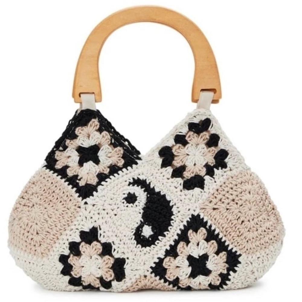 Boho Festival Crochet Granny Square No Boundaries Purse Handbag New discontinued